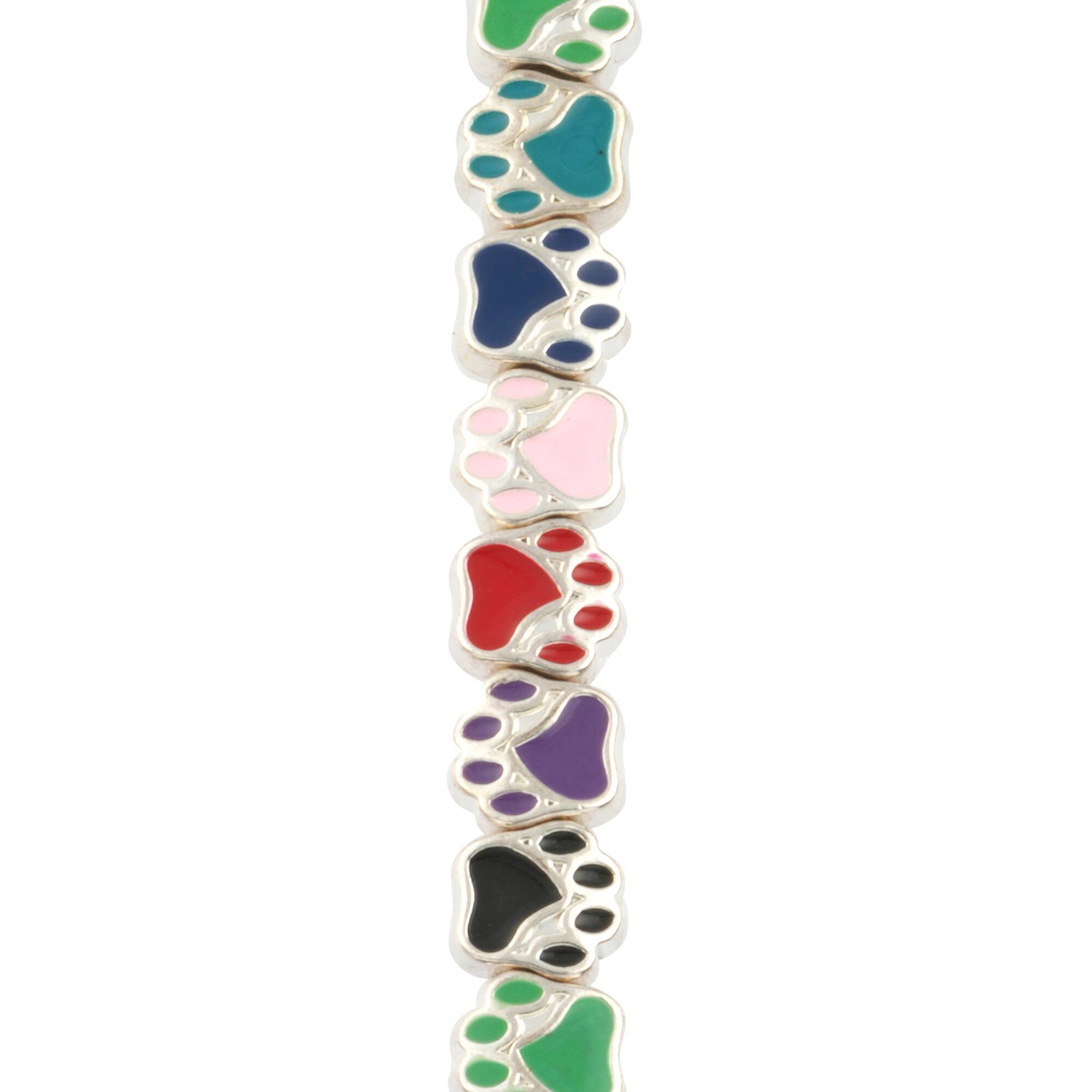 Multicolor Enamel Metal Paw Beads, 10mm by Bead Landing™